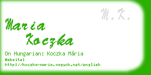 maria koczka business card