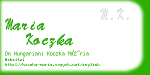 maria koczka business card